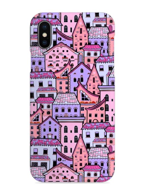 Seamless Pattern Houses Snap Case for Apple Iphone X