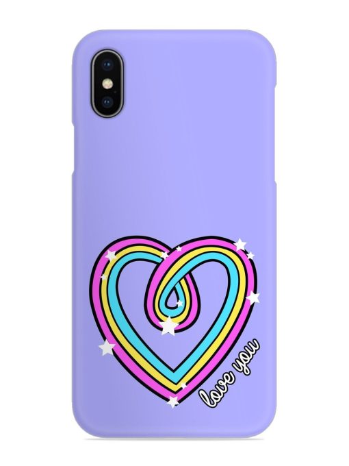 Colorful Rainbow Heart Snap Case for Apple Iphone X