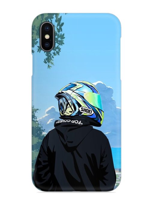 Rider With Helmet Snap Case for Apple Iphone X