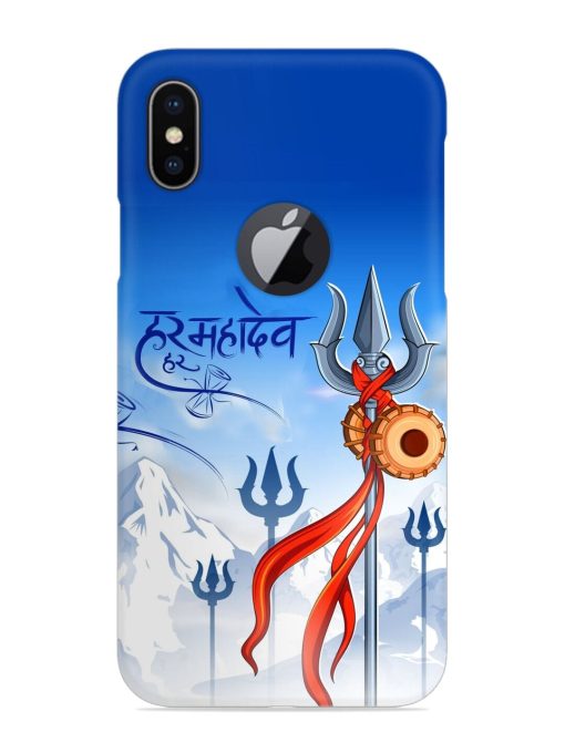 Har Har Mahadev Trishul Snap Case for Apple Iphone X (Logo Cut) Zapvi