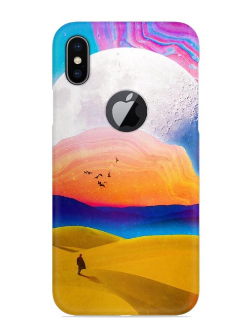 Sandy Desert Snap Case for Apple Iphone X (Logo Cut) Zapvi