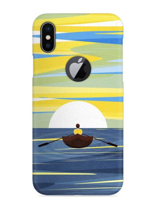 Rowing Person Ferry Paddle Snap Case for Apple Iphone X (Logo Cut) Zapvi