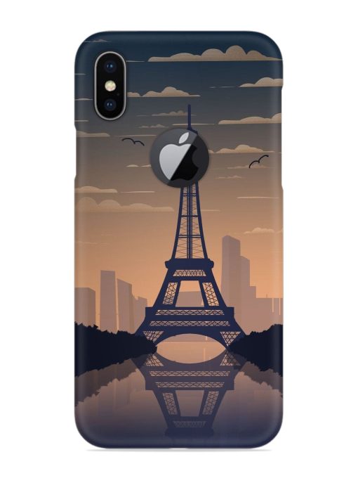 France Paris Eiffel Tower Gradient Snap Case for Apple Iphone X (Logo Cut) Zapvi