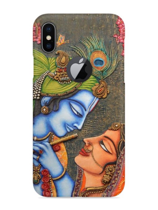 Lord Radha Krishna Flute Art Snap Case for Apple Iphone X (Logo Cut) Zapvi