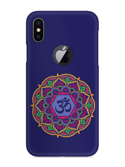 Om Mandala Art Blue Snap Case for Apple Iphone X (Logo Cut) Zapvi