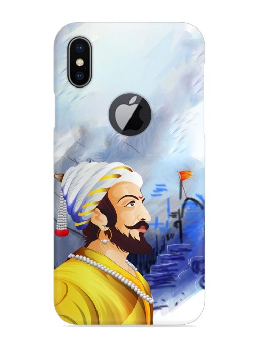 Shivaji Maharaj Color Paint Art Snap Case for Apple Iphone X (Logo Cut) Zapvi