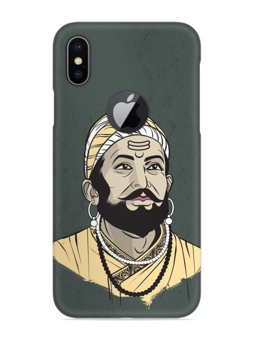 Shivaji Maharaj Vector Art Snap Case for Apple Iphone X (Logo Cut) Zapvi