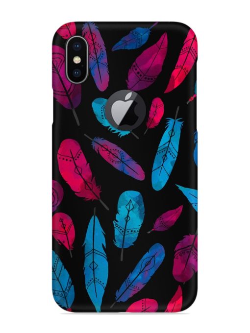 Feather Art Snap Case for Apple Iphone X (Logo Cut) Zapvi