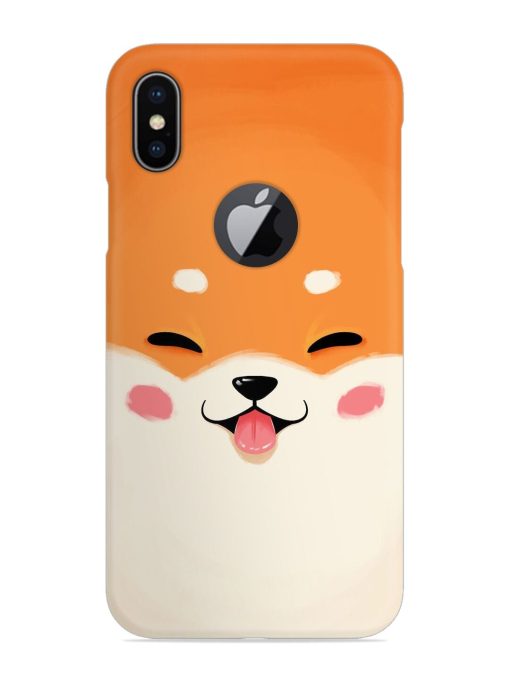 Cute Dog Face Vector Snap Case for Apple Iphone X (Logo Cut) Zapvi