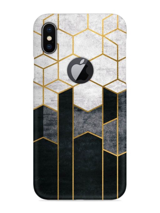 Cube Marble Art Snap Case for Apple Iphone X (Logo Cut) Zapvi