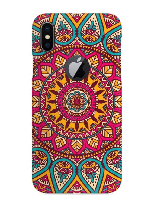 Mandala Joy Snap Case for Apple Iphone X (Logo Cut) Zapvi