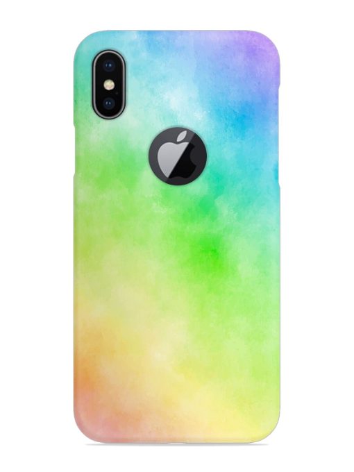 Watercolor Mixture Snap Case for Apple Iphone X (Logo Cut)