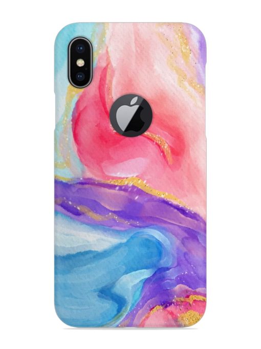 Watercolor Gradient Snap Case for Apple Iphone X (Logo Cut)