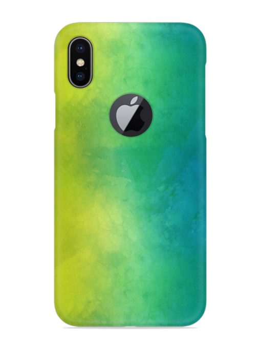 Yellow Green Gradient Snap Case for Apple Iphone X (Logo Cut)