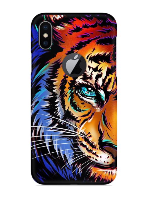 Colorful Lion Art Snap Case for Apple Iphone X (Logo Cut)