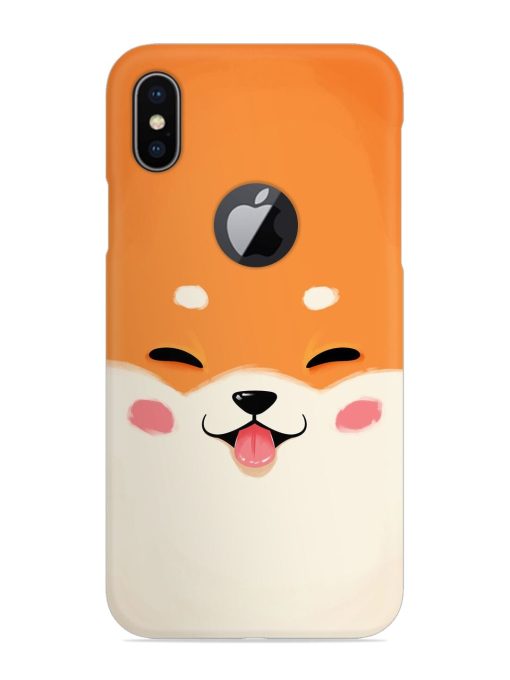 Happy Cat Art Snap Case for Apple Iphone X (Logo Cut) Zapvi