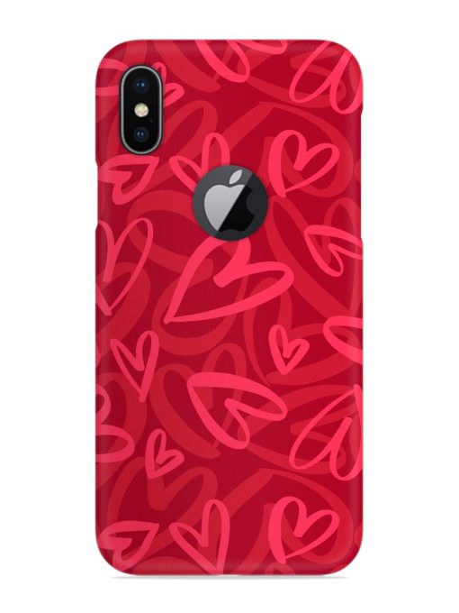 Seamless Romantic Pattern Snap Case for Apple Iphone X (Logo Cut) Zapvi