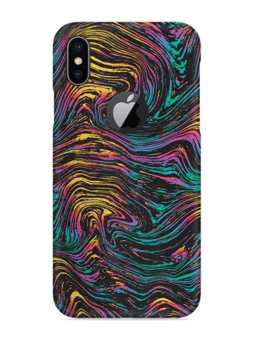 Abstract Liquid Colors Snap Case for Apple Iphone X (Logo Cut) Zapvi