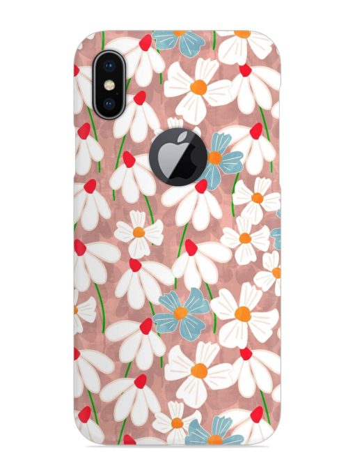 Abstract Petal Flowers Snap Case for Apple Iphone X (Logo Cut)