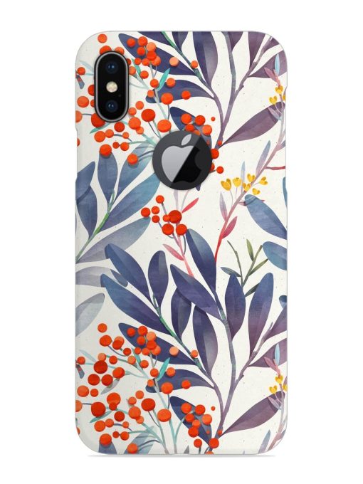 Seamless Floral Pattern Snap Case for Apple Iphone X (Logo Cut) Zapvi