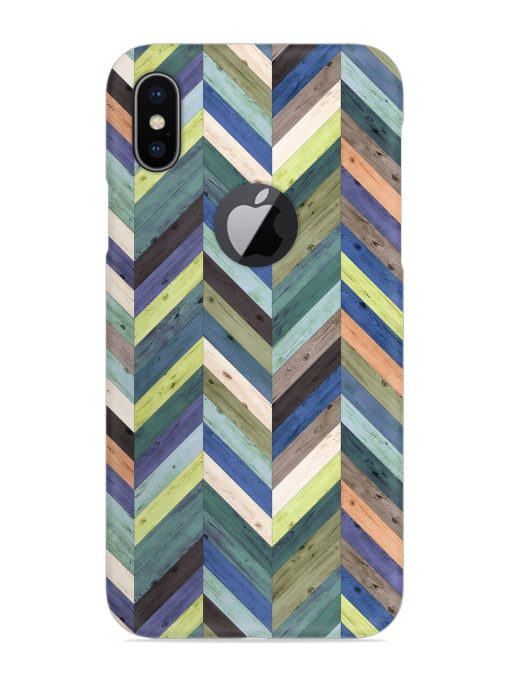 Chevron Random Color Snap Case for Apple Iphone X (Logo Cut)