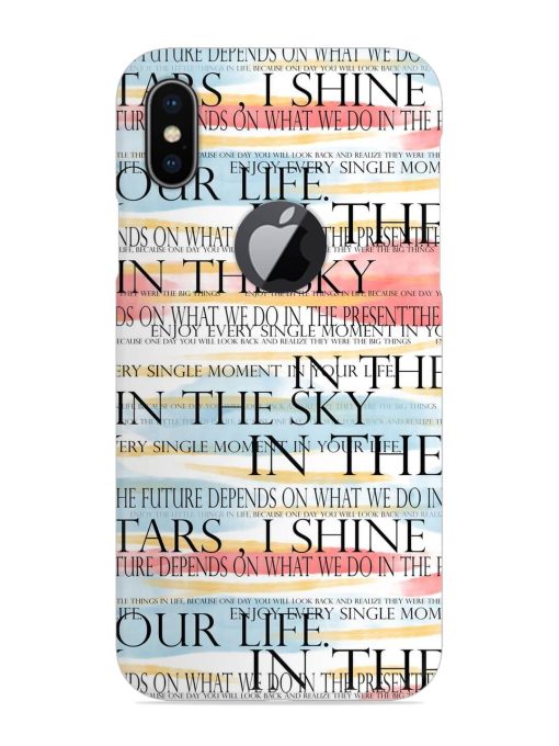 Seamless Slogans Pattern Snap Case for Apple Iphone X (Logo Cut) Zapvi