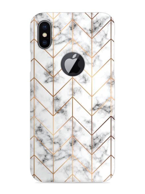 Vector Marble Texture Snap Case for Apple Iphone X (Logo Cut) Zapvi