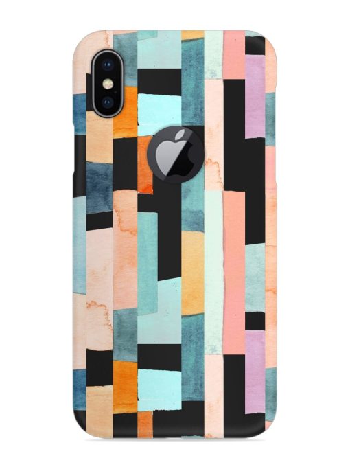 Geometric Seamless Pattern Snap Case for Apple Iphone X (Logo Cut)