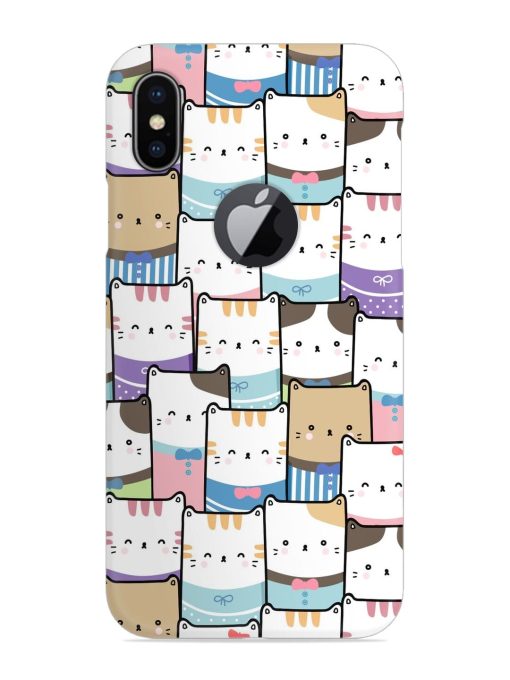 Cute Adorable Cat Snap Case for Apple Iphone X (Logo Cut) Zapvi