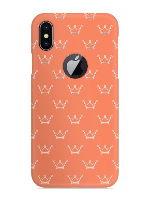 Hand Drawn Crown Snap Case for Apple Iphone X (Logo Cut) Zapvi