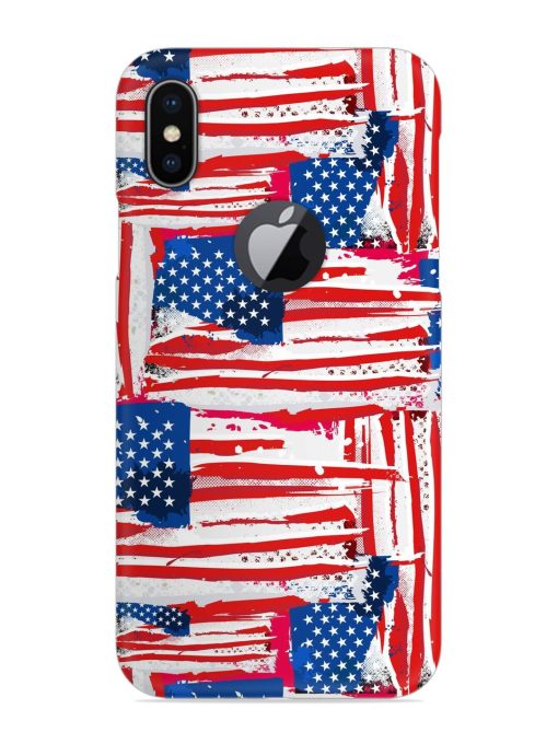 Usa Flag Seamless Snap Case for Apple Iphone X (Logo Cut) Zapvi