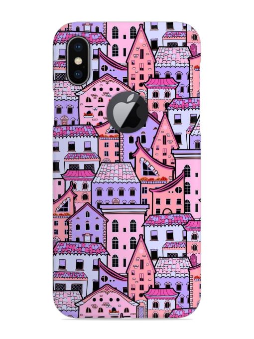 Seamless Pattern Houses Snap Case for Apple Iphone X (Logo Cut)