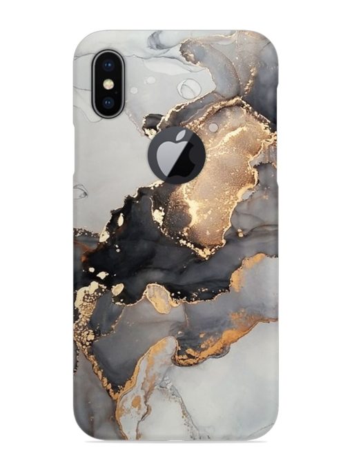 Luxury Abstract Fluid Snap Case for Apple Iphone X (Logo Cut)