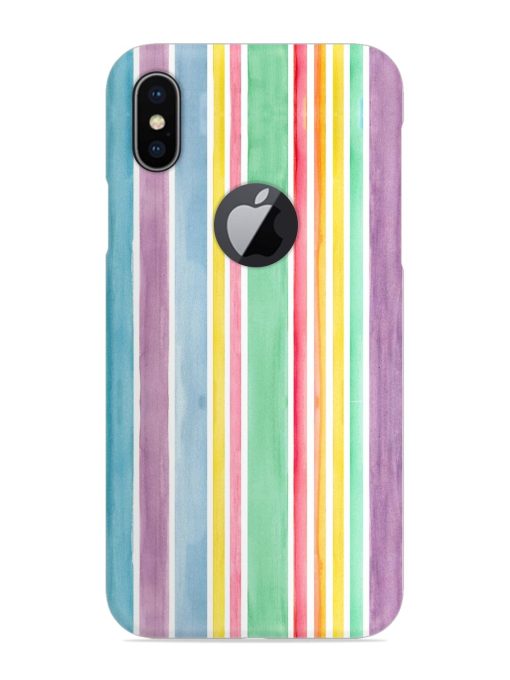 Hand Drawn Watercolor Snap Case for Apple Iphone X (Logo Cut) Zapvi