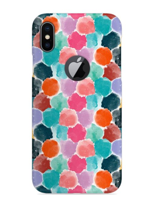 Colorful Seamless Pattern Snap Case for Apple Iphone X (Logo Cut) Zapvi