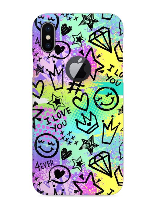 Bright Seamless Pattern Snap Case for Apple Iphone X (Logo Cut)