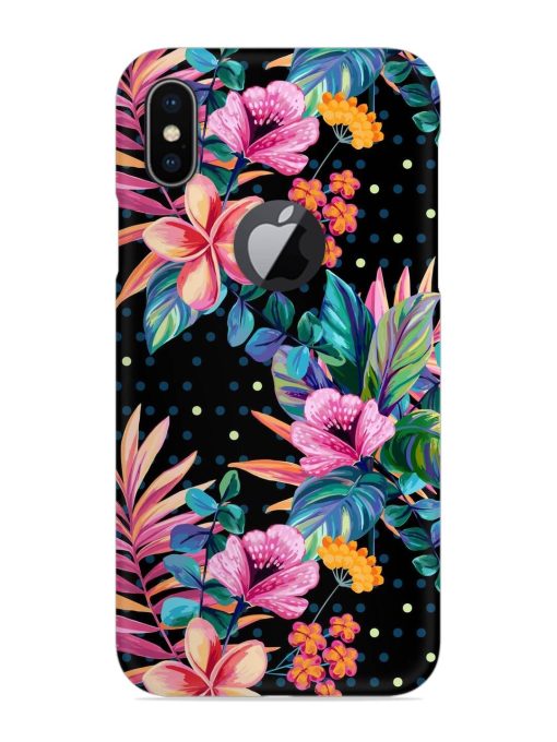 Seamless Floral Pattern Snap Case for Apple Iphone X (Logo Cut) Zapvi