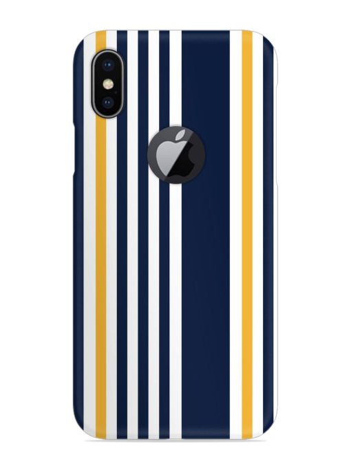 Seamless Stripe Pattern Snap Case for Apple Iphone X (Logo Cut) Zapvi