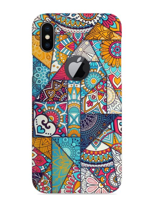 Patchwork Pattern Vintage Snap Case for Apple Iphone X (Logo Cut) Zapvi