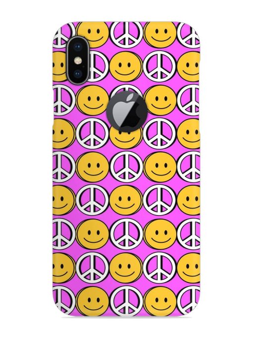 Smiley Face Peace Snap Case for Apple Iphone X (Logo Cut)