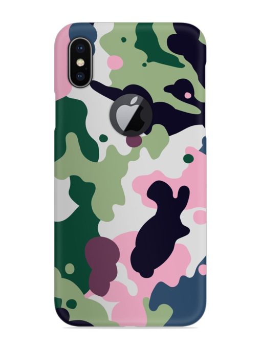 Seamless Funky Camouflage Snap Case for Apple Iphone X (Logo Cut) Zapvi