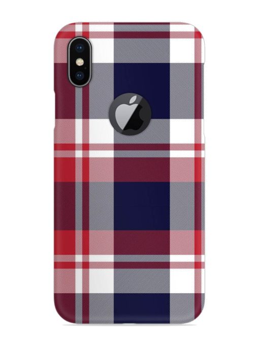 Classic Plaid Tartan Snap Case for Apple Iphone X (Logo Cut)