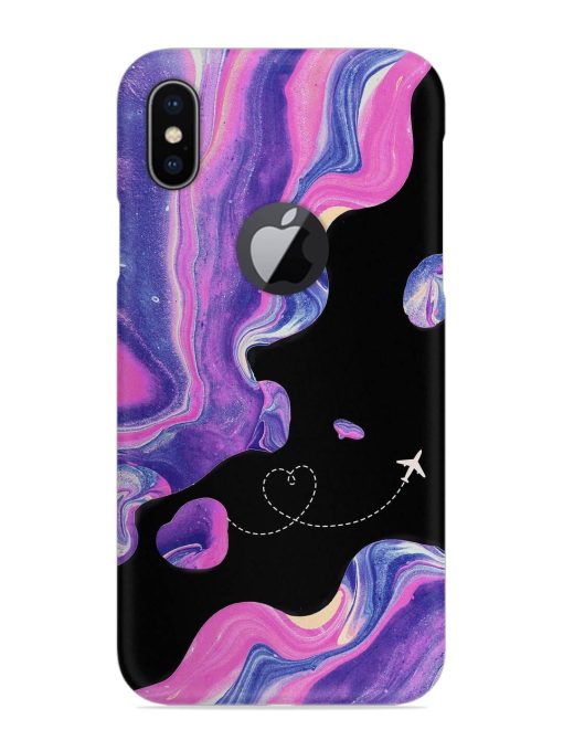 Glitter Art Snap Case for Apple Iphone X (Logo Cut)