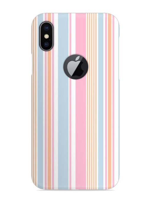 Stripe Seamless Pattern Snap Case for Apple Iphone X (Logo Cut) Zapvi