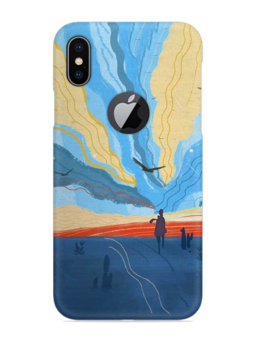 Minimal Abstract Landscape Snap Case for Apple Iphone X (Logo Cut) Zapvi