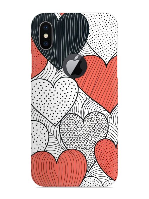 Girly Heart Seamless Snap Case for Apple Iphone X (Logo Cut)