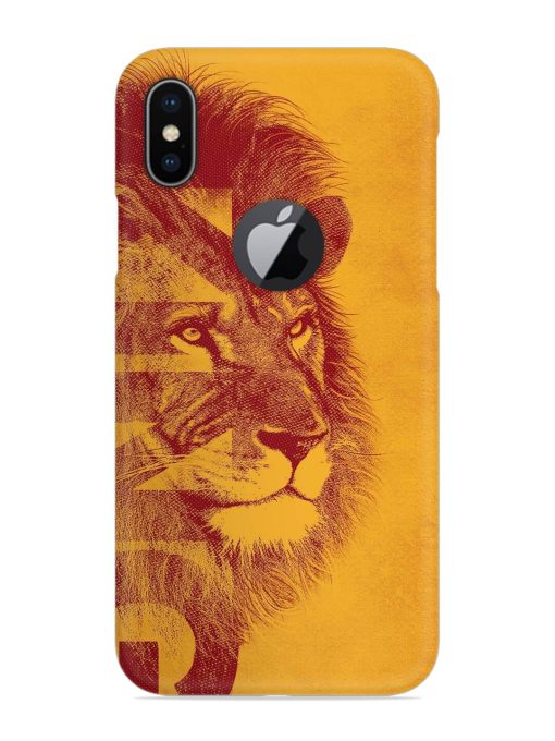 Gold Lion Crown Art Snap Case for Apple Iphone X (Logo Cut) Zapvi