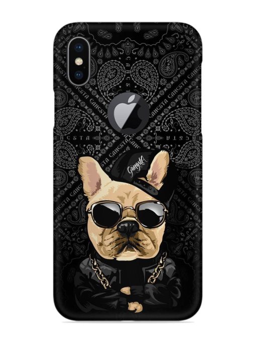 Gangsta Cool Sunglasses Dog Snap Case for Apple Iphone X (Logo Cut) Zapvi