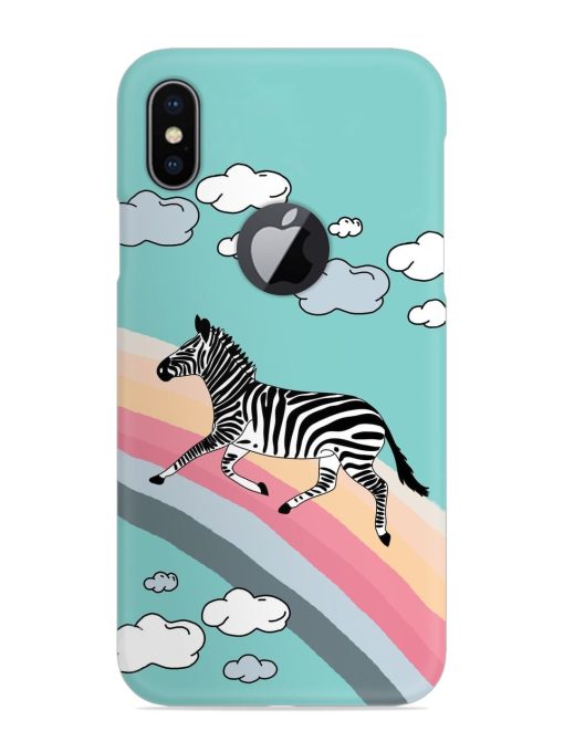 Running Zebra Snap Case for Apple Iphone X (Logo Cut) Zapvi