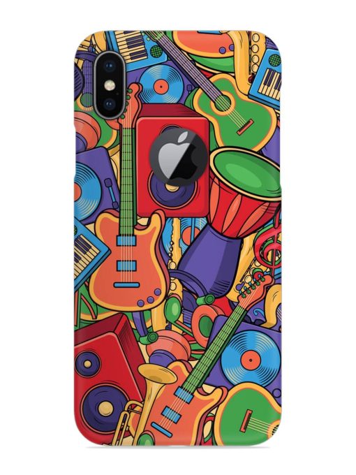 Colorful Music Art Snap Case for Apple Iphone X (Logo Cut) Zapvi